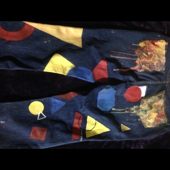 ARTIST HAND PAINTED JEANS (w/ part charity) - Picture 4 of 4